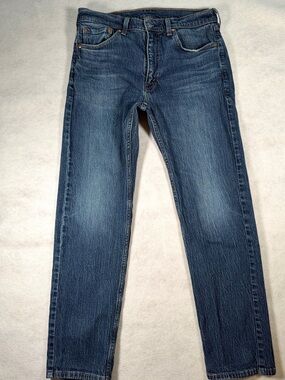 Levi's 505 Dark Wash Straight Stretch Actual Size 33 X 30 READ DESCRIPTION